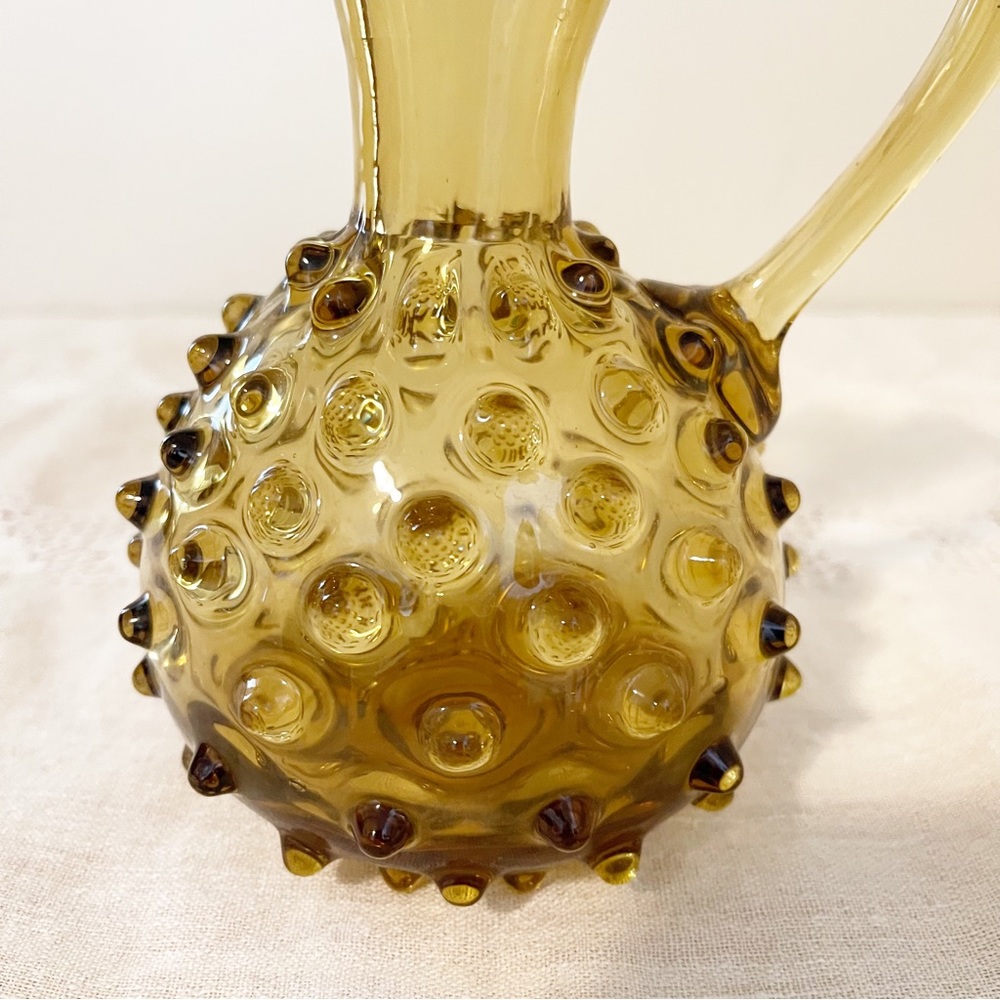 VTG | Empoli | Italian Handblown Art Glass Hobnail Pitcher - Picture 10 of 13